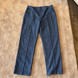 HUE XL Blue Plaid Wide-Leg Pants
